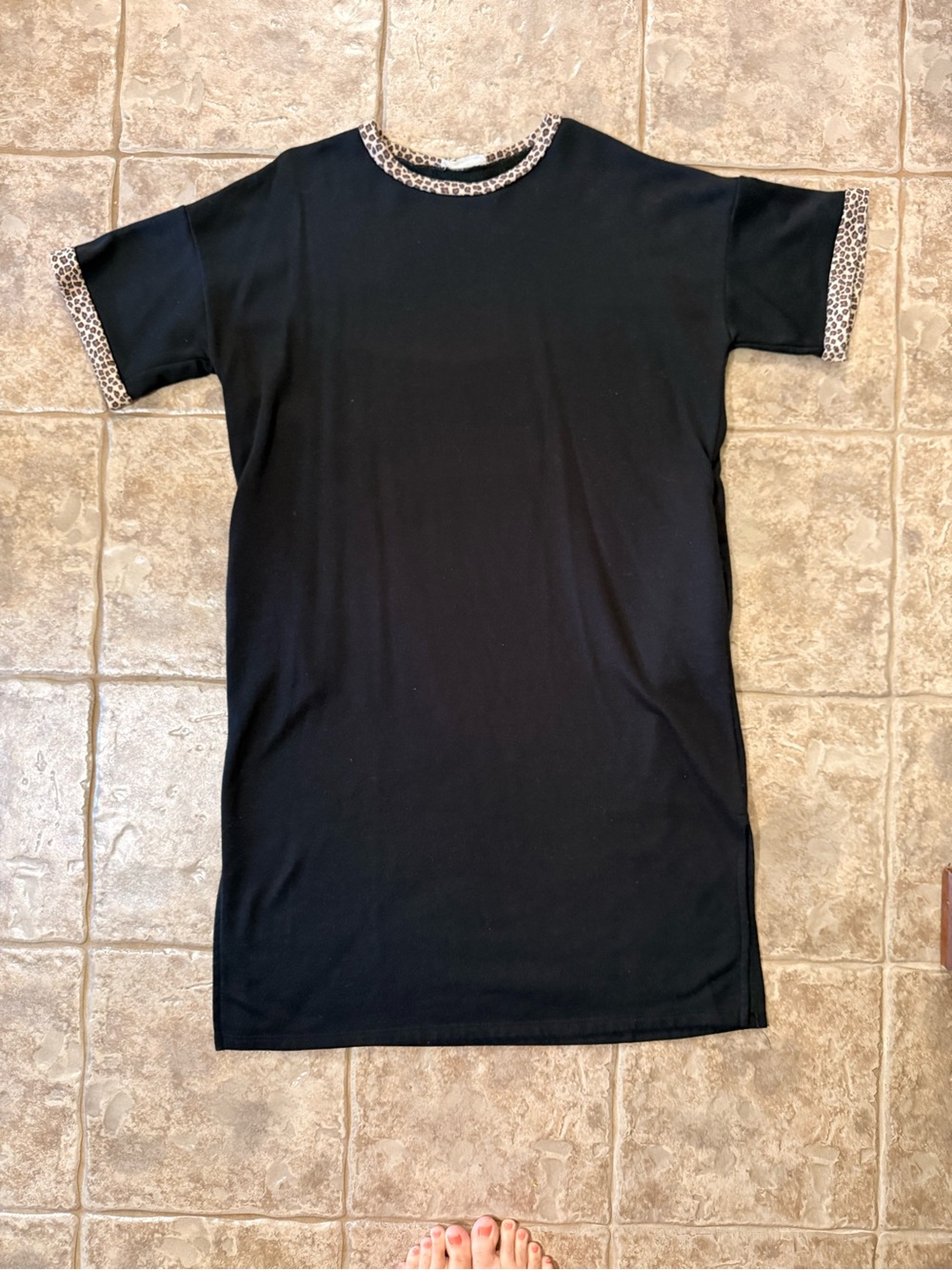 Black Midi 2X Jade by Jane with Leopard Trim